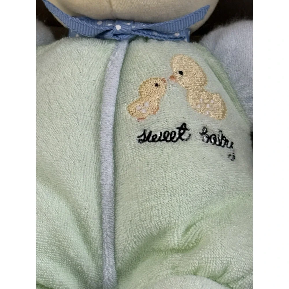 Carters Prestige Toy‎ Terry Cloth Color Block Plush Duck Sweet Baby Rattle 76116